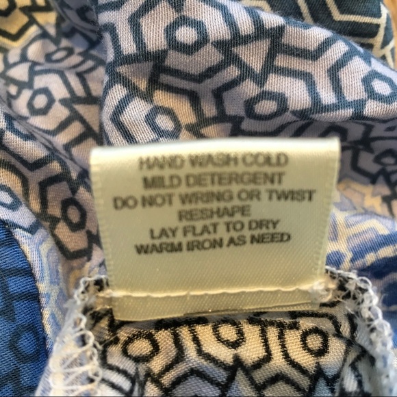 Lovestitch Geometrical Blue Wrap Long Sleeve Geometric Print Top Small - Picture 7 of 7